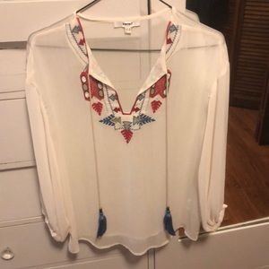 Sheer Koton blouse with tassels